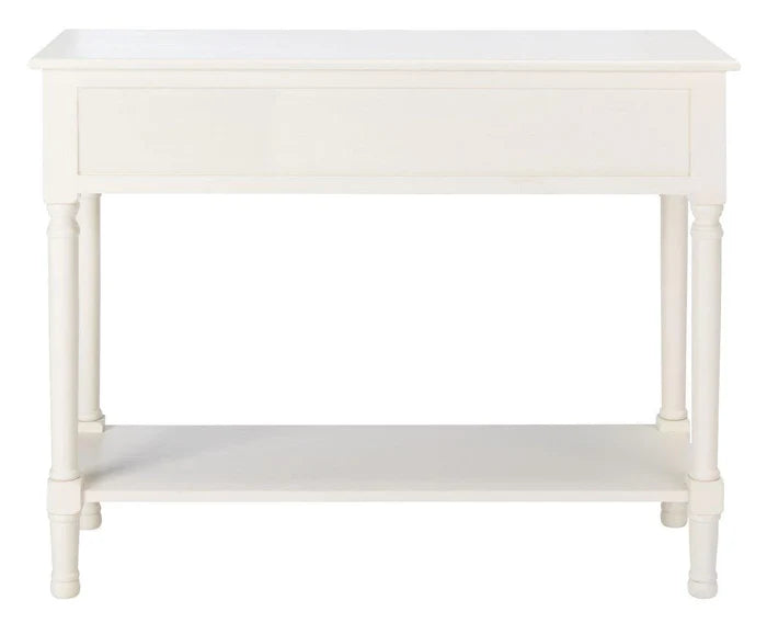 Two Drawer Textured Classic Contemporary Console in White - Sideboards & Consoles -  The Well Appointed House