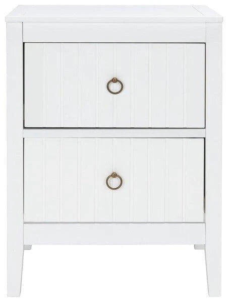 Two Drawer White Mahogany Nightstand - Nightstands & Chests - The Well Appointed House