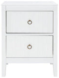 Two Drawer White Mahogany Nightstand - Nightstands & Chests - The Well Appointed House
