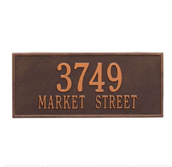 Two Line Hartford Estate Personalized Address Wall Plaque - Available in Multiple Finishes - Address Signs & Mailboxes - The Well Appointed House