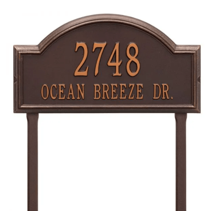 Two Line Providence Personalized Arch Estate Lawn Address Plaque - Available in Multiple Finishes - Address Signs & Mailboxes - The Well Appointed House