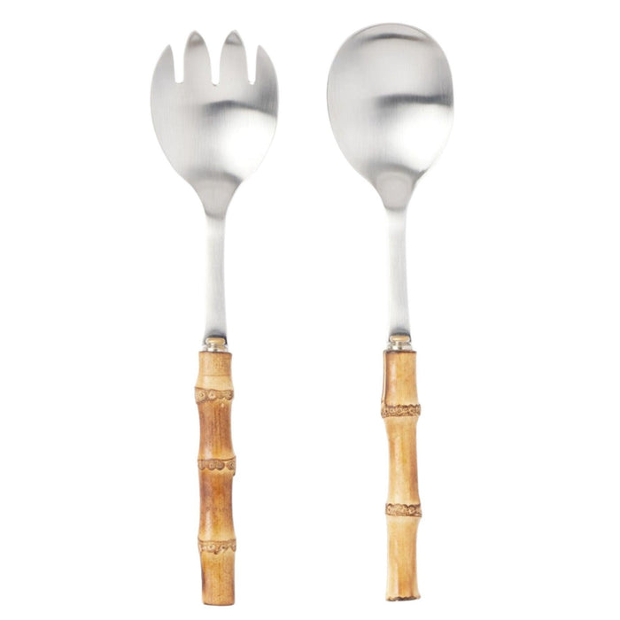Two Piece Bamboo and Stainless Steel Serving Set - Serveware - The Well Appointed House