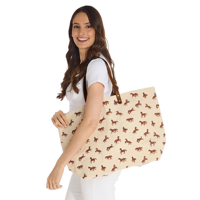 Two's Co. Horse Silhouette Printed Tote Bag