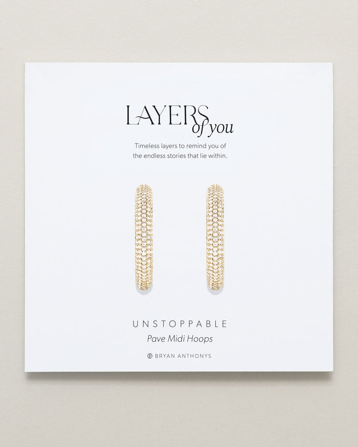Bryan Anthonys Unstoppable Pave Midi Hoops Gold