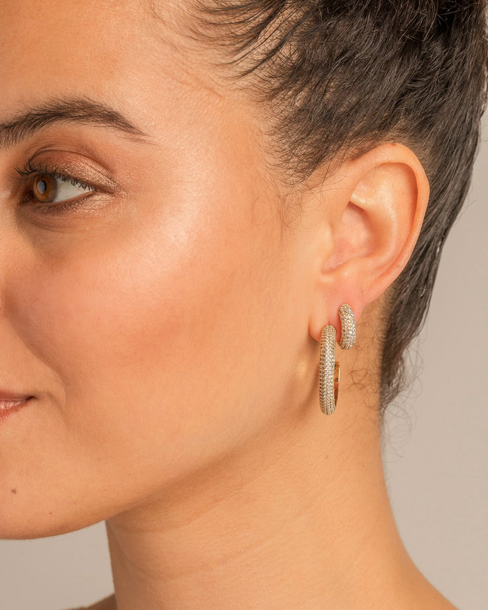 Bryan Anthonys Unstoppable Pave Midi Hoops On Model
