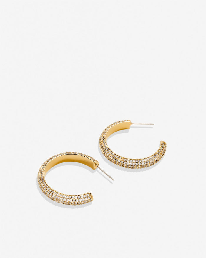 Bryan Anthonys Unstoppable Pave Midi Hoops Gold