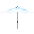 UV Resistant Aqua Blue & White Striped 9' Auto Tilt Outdoor Patio Umbrella - Outdoor Umbrellas - The Well Appointed House