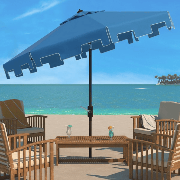 UV Resistant Blue 9' Crank Outdoor Market Patio Umbrella - Outdoor Umbrellas - The Well Appointed House