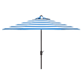 UV Resistant Blue & White Striped 9' Auto Tilt Outdoor Patio Umbrella - Outdoor Umbrellas - The Well Appointed House