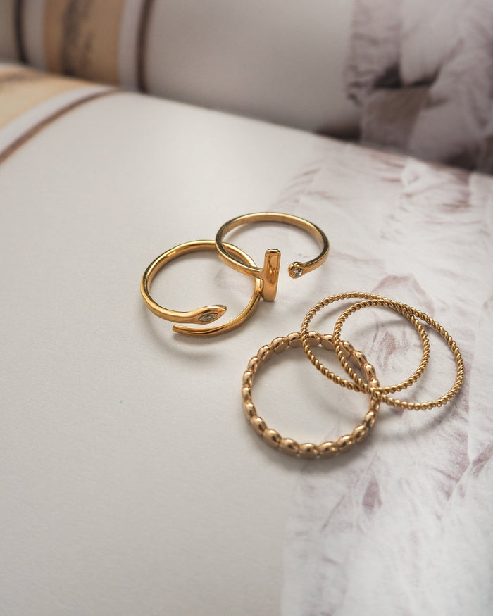 Dainty Venice dot ring in gold fill that shines from every angle