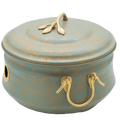 Verdigris & Brass Hose Pot with Lid - Garden Tools & Accessories - The Well Appointed House