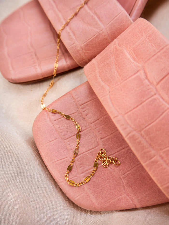 Vica anklet by Beads by Tara in 14k gold fill, nine inches plus extender
