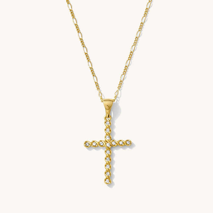 Vintage Cross necklace with a twisted take on the classic cross silhouette
