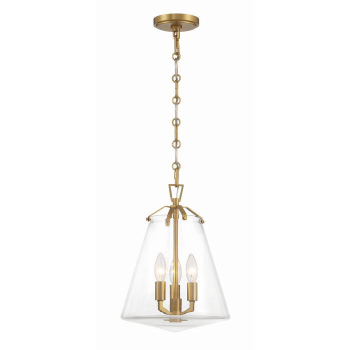 Voss 3 Light Mini Chandelier in Luxe Gold - The Well Appointed House