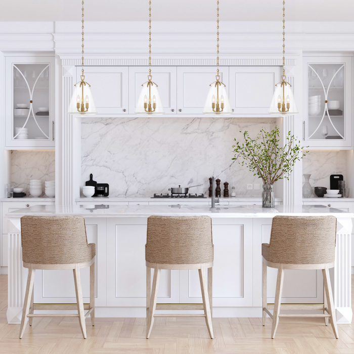 Voss 3 Light Mini Chandelier in Luxe Gold - The Well Appointed House