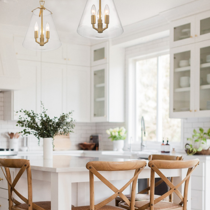 Voss 3 Light Mini Chandelier in Luxe Gold - The Well Appointed House
