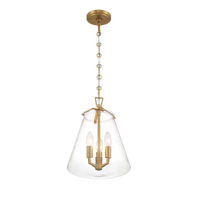 Voss 3 Light Mini Chandelier in Luxe Gold - The Well Appointed House