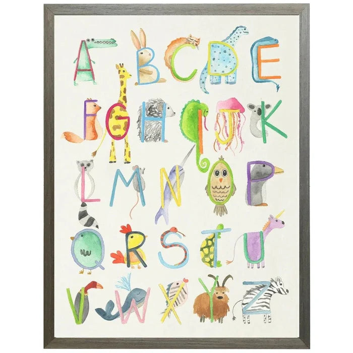 Watercolor Animal ABC Collection Children’s Framed Wall Art - Little Loves Art - The Well Appointed House