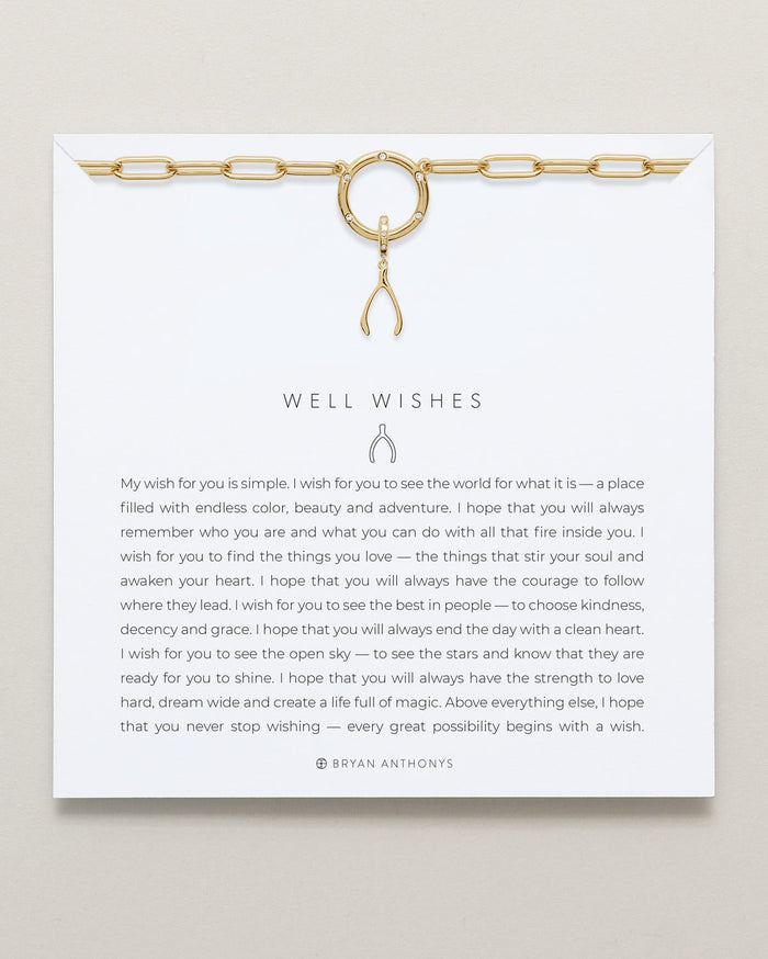 Bryan Anthonys Stories Of You Well Wishes Gold Charm Necklace On Card