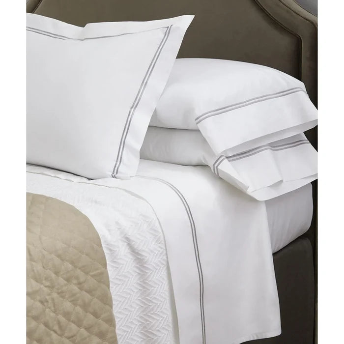 Wellesley Two Rows of Satin Stitch Shams - Shams - The Well Appointed House