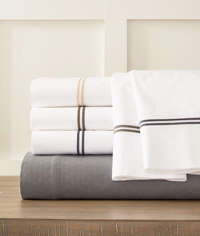 Wellesley Two Rows of Satin Stitch Shams - Shams - The Well Appointed House