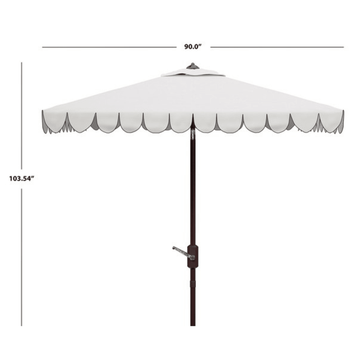 White 7.5 Ft Square Crank Market Umbrella - Outdoor Umbrellas - The Well Appointed House