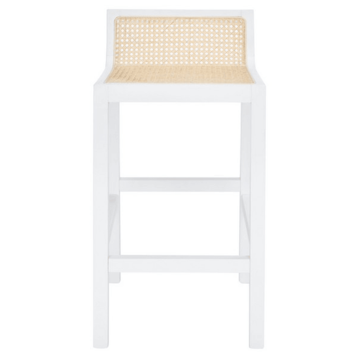 White Beech Wood Bar Stool With Cane Seat - Bar & Counter Stools -  The Well Appointed House