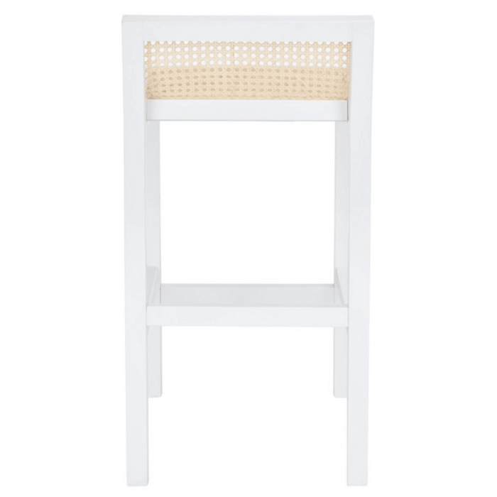 White Beech Wood Bar Stool With Cane Seat - Bar & Counter Stools -  The Well Appointed House