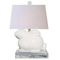 White Bunny Porcelain Table Lamp with Shade - Table Lamps - The Well Appointed House