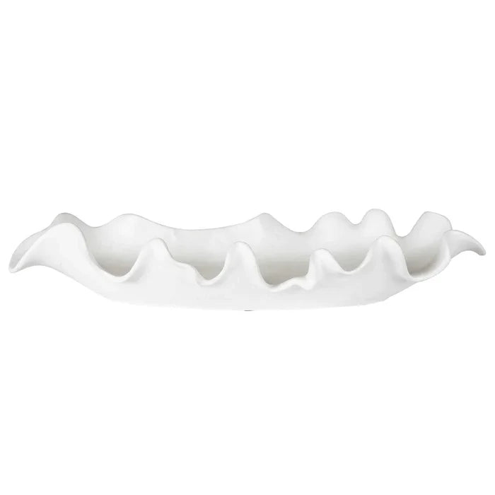 White Ceramic Bowl With Curved Edges - Decorative Bowls - The Well Appointed House