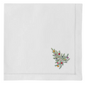 White Cotton Decorated Christmas Tree Dinner Napkins - The Well Appointed House