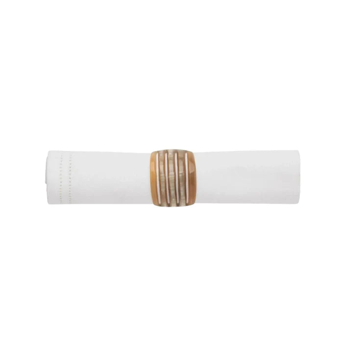 White Dinner Napkins with Double Eyelet Border - Dinner Napkins - The Well Appointed House