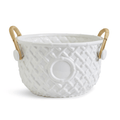 White Faux Bamboo Fretwork Party Bucket with Bamboo Handles - Bar Tools & Accessories - The Well Appointed House