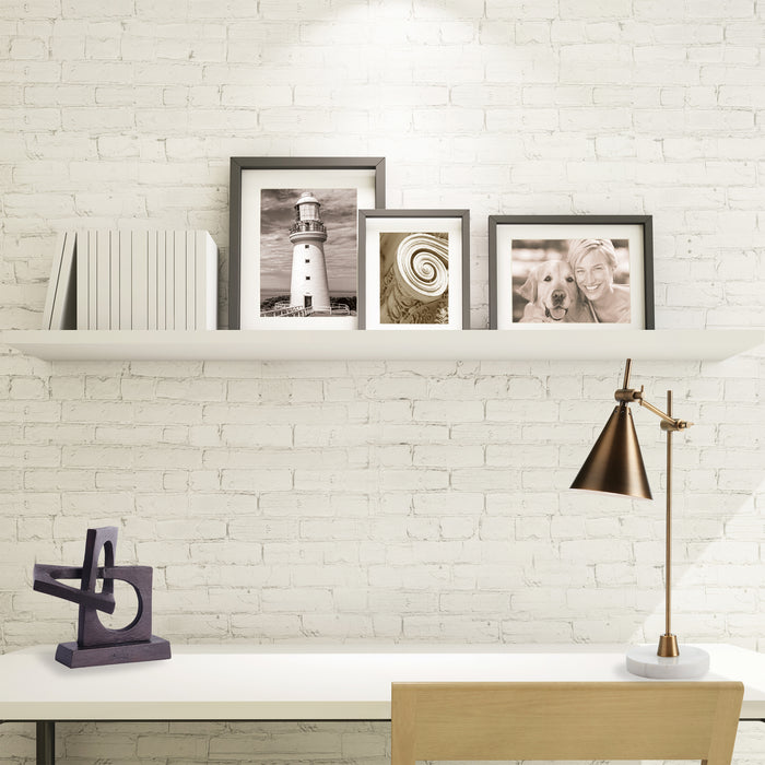 White Marble and Brass Adjustable Desk Lamp - The Well Appointed House