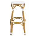 White PE Wicker & Aluminum Indoor-Outdoor Backless Bar Stool - Bar & Counter Stools -  The Well Appointed House