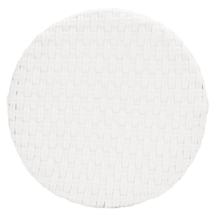 White PE Wicker & Aluminum Indoor-Outdoor Backless Bar Stool - Bar & Counter Stools -  The Well Appointed House