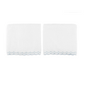 White Scalloped Edge Cotton Bath Sheet With Light Blue Trim - The Well Appointed House