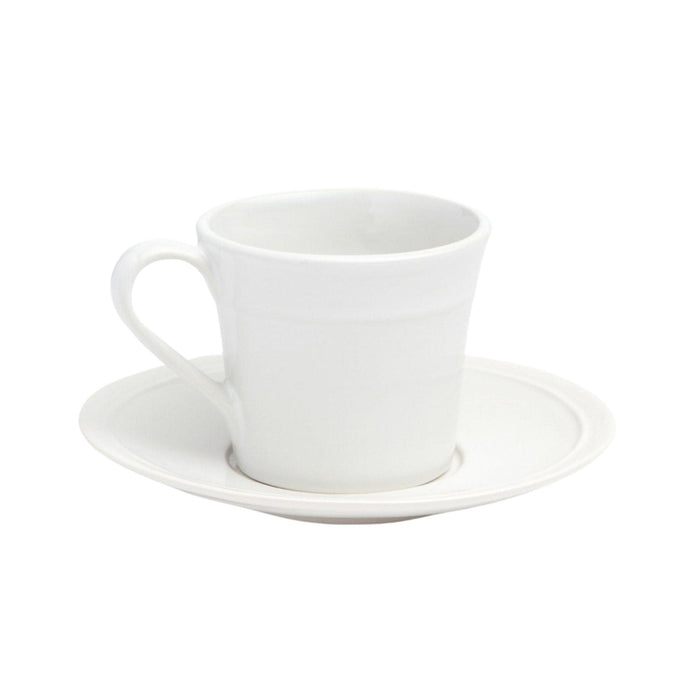 White Stoneware Cups and Saucers - Drinkware - The Well Appointed House