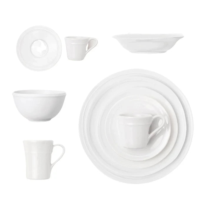 White Stoneware Espresso Cups and Saucers - Drinkware - The Well Appointed House