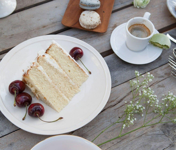White Stoneware Espresso Cups and Saucers - Drinkware - The Well Appointed House