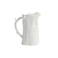 White Stoneware Tree Trunk Inspired Pitcher - Serveware - The Well Appointed House