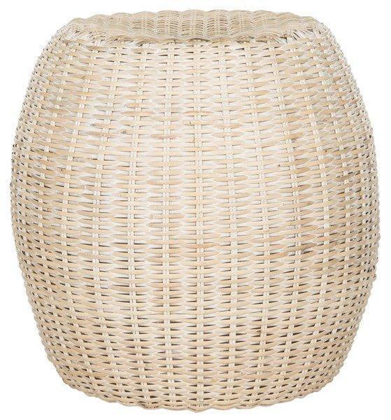 White Wash Rattan Accent Table - Side & Accent Tables - The Well Appointed House