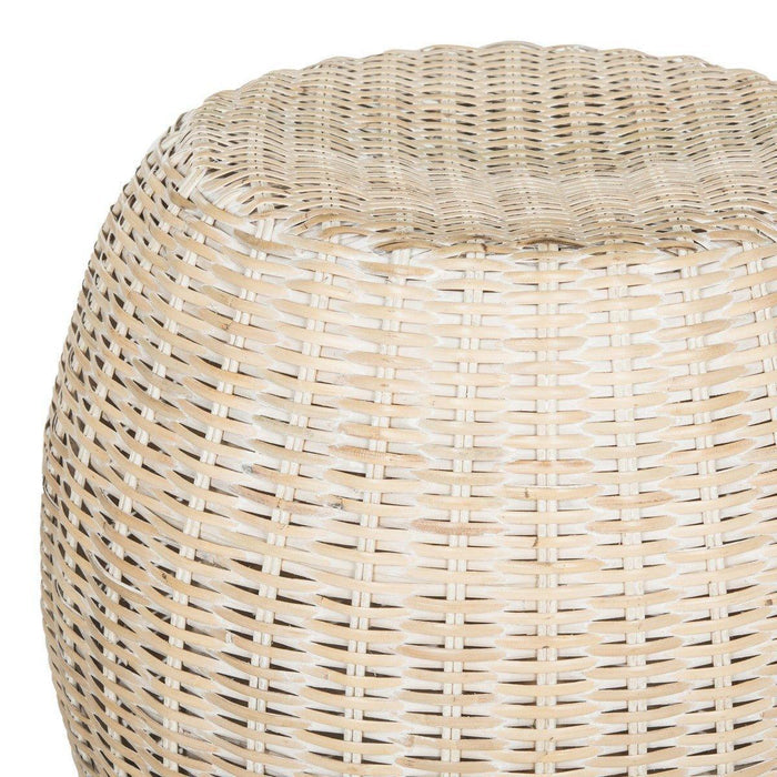 White Wash Rattan Accent Table - Side & Accent Tables - The Well Appointed House