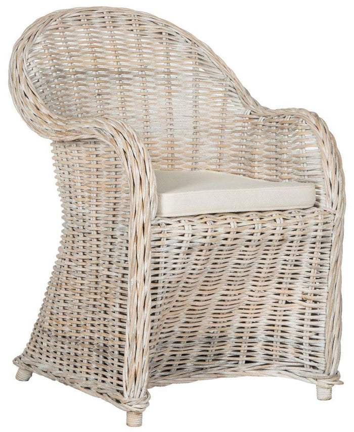 White Washed Wicker Club Chair - Accent Chairs - The Well Appointed House