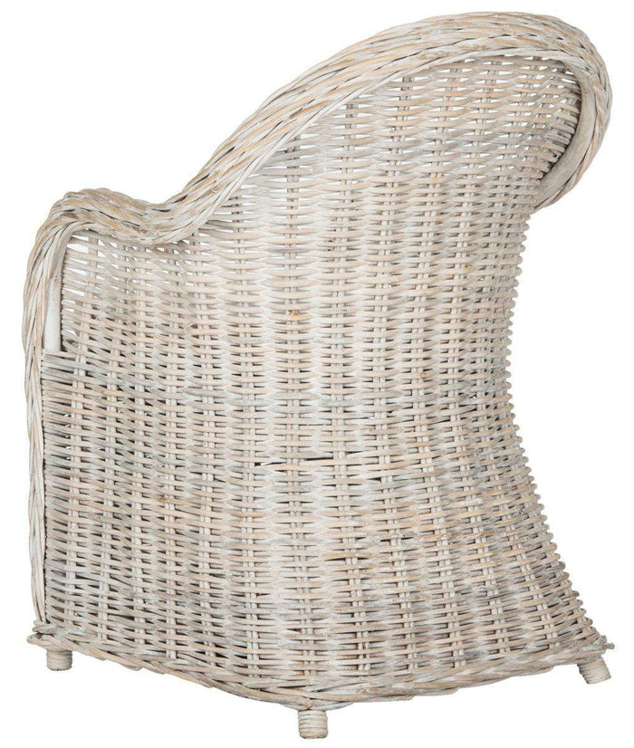 White Washed Wicker Club Chair - Accent Chairs - The Well Appointed House