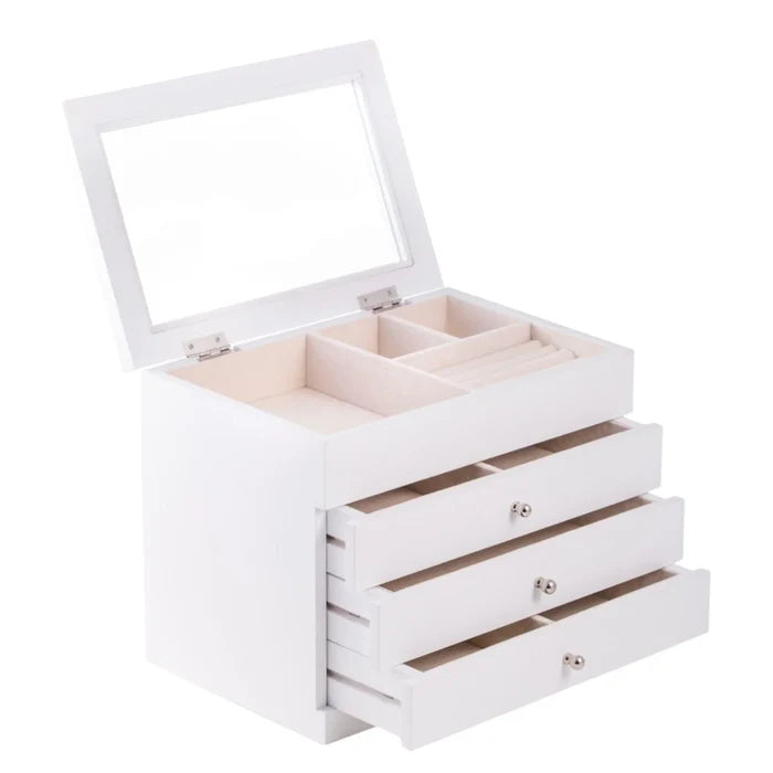 White Wood Jewelry Case - Jewelry & Watch Cases - The Well Appointed House