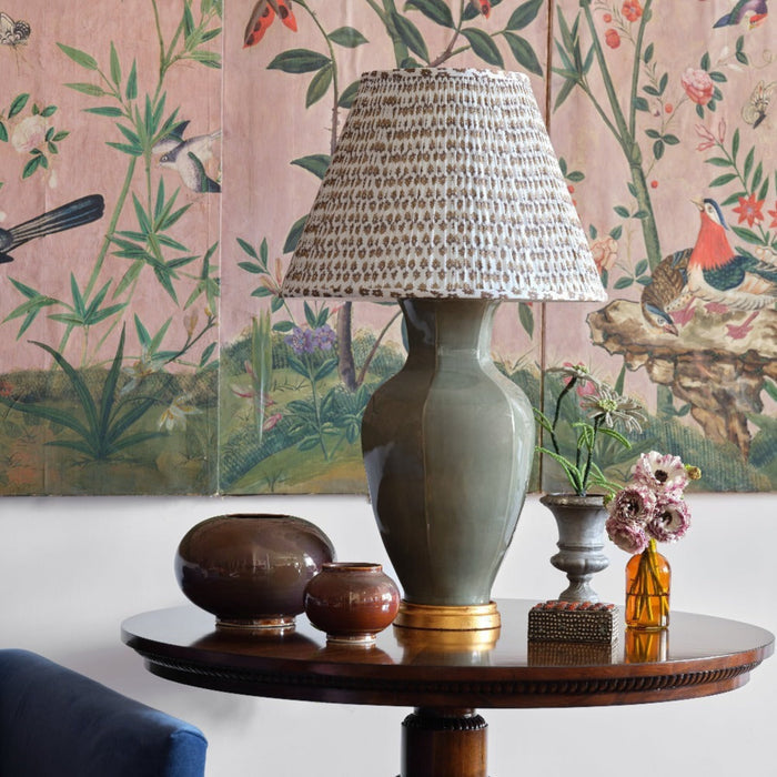 Wild Ginger Brown & White Fabric Lampshade - Lamp Shades - The Well Appointed House