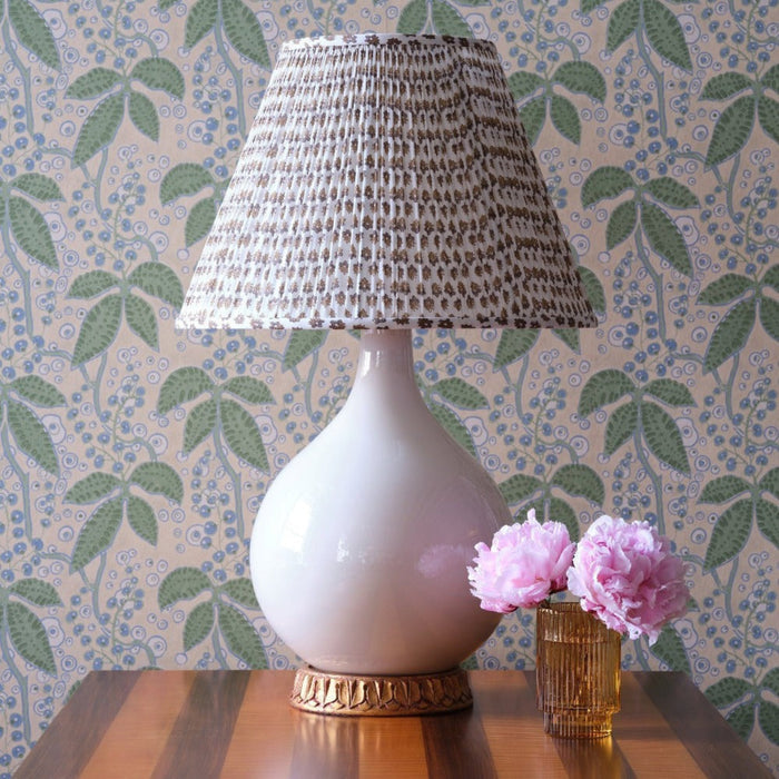 Wild Ginger Brown & White Fabric Lampshade - Lamp Shades - The Well Appointed House