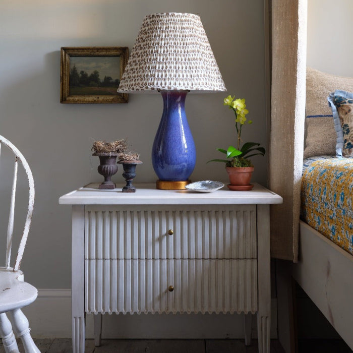 Wild Ginger Brown & White Fabric Lampshade - Lamp Shades - The Well Appointed House