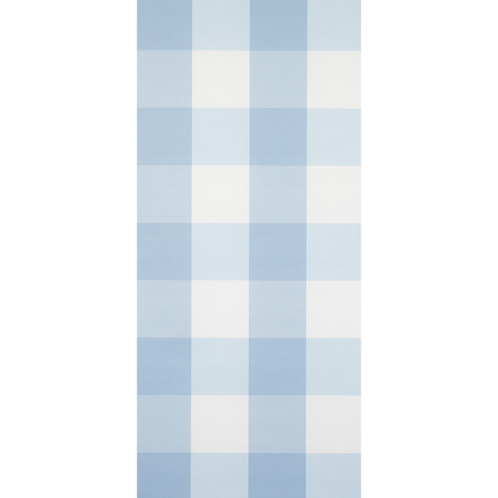 Willa Large Check Chambray Wallpaper - The Well Appointed House